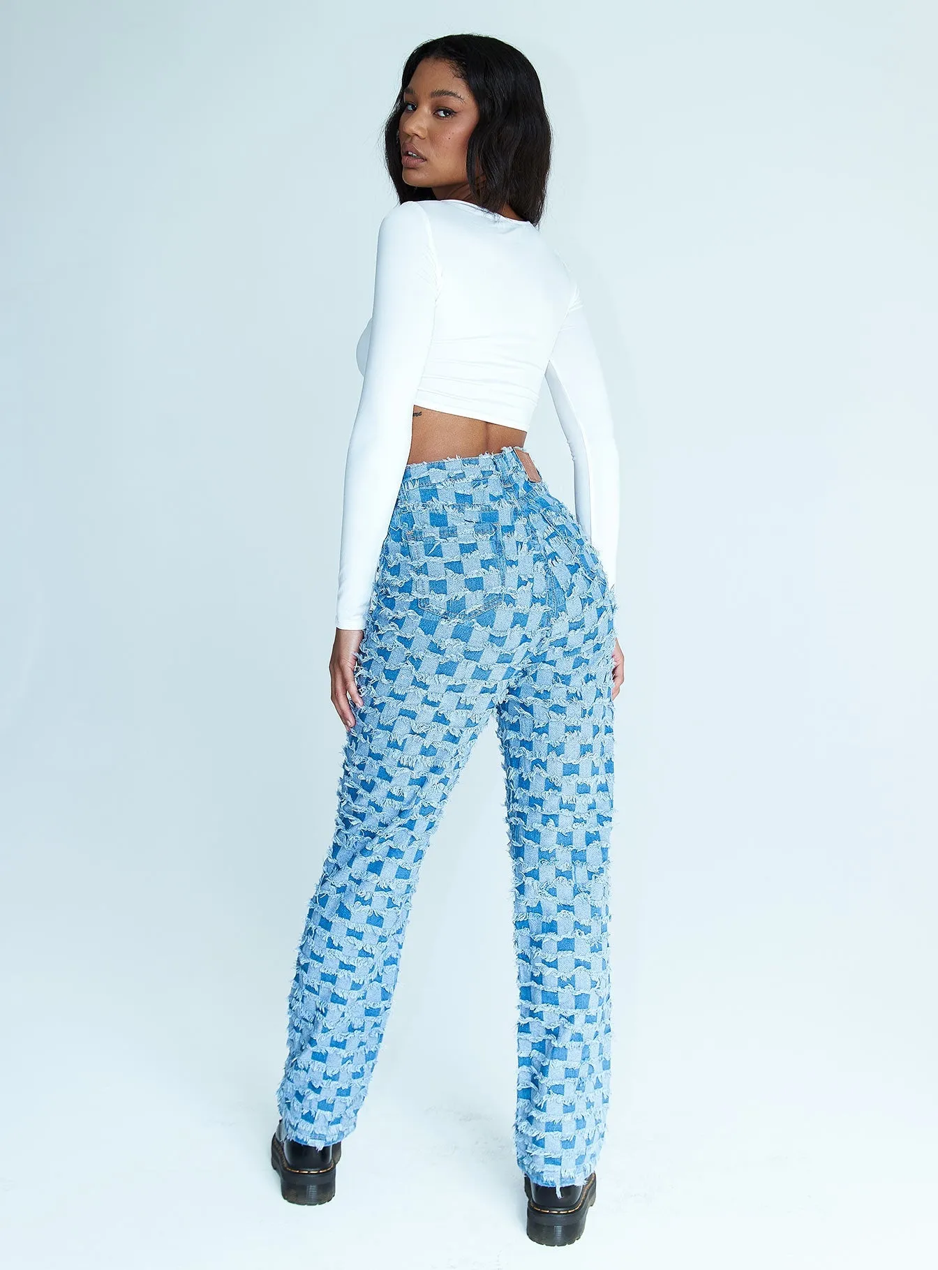 Michigan Lillie Wide Leg Denim Jeans High End Lightweight Composite