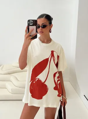 yoga clothing Cherrie Amore Oversized Tee White