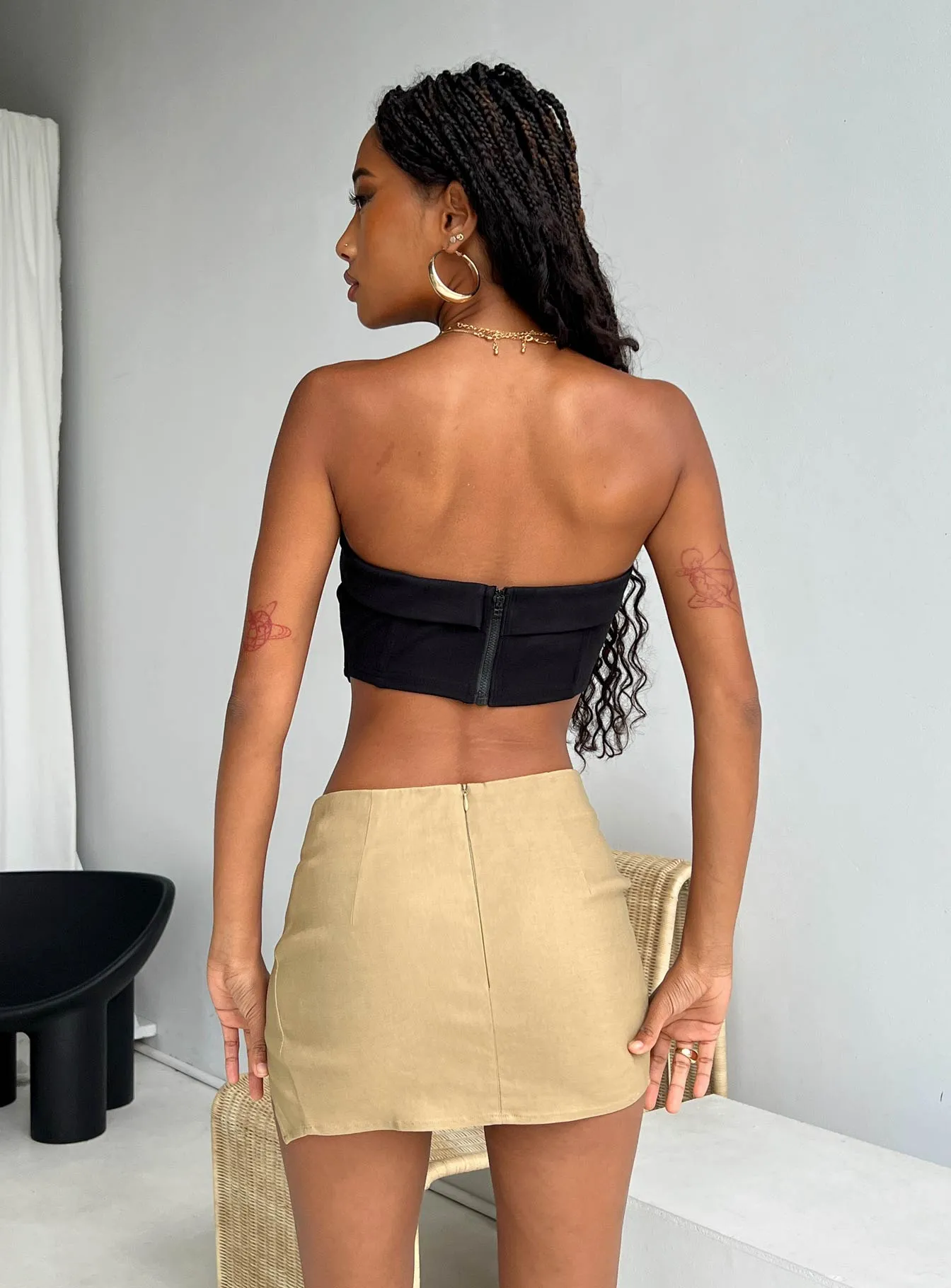 Motel Iram Skirt Tan Classic Fit