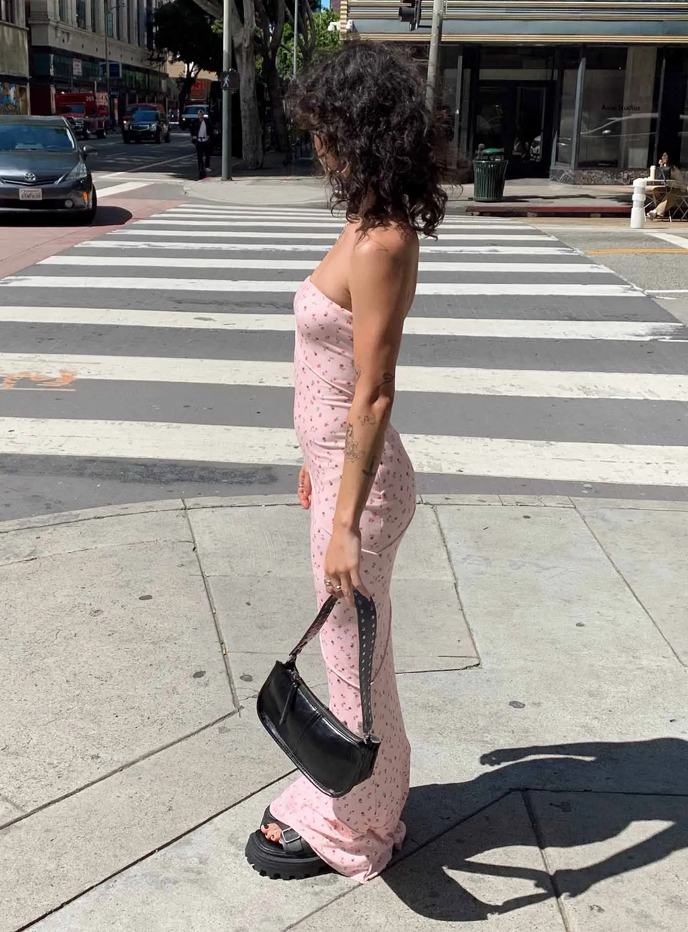 Oscar Midi Dress Pink Floral Versatile Comfort Wear