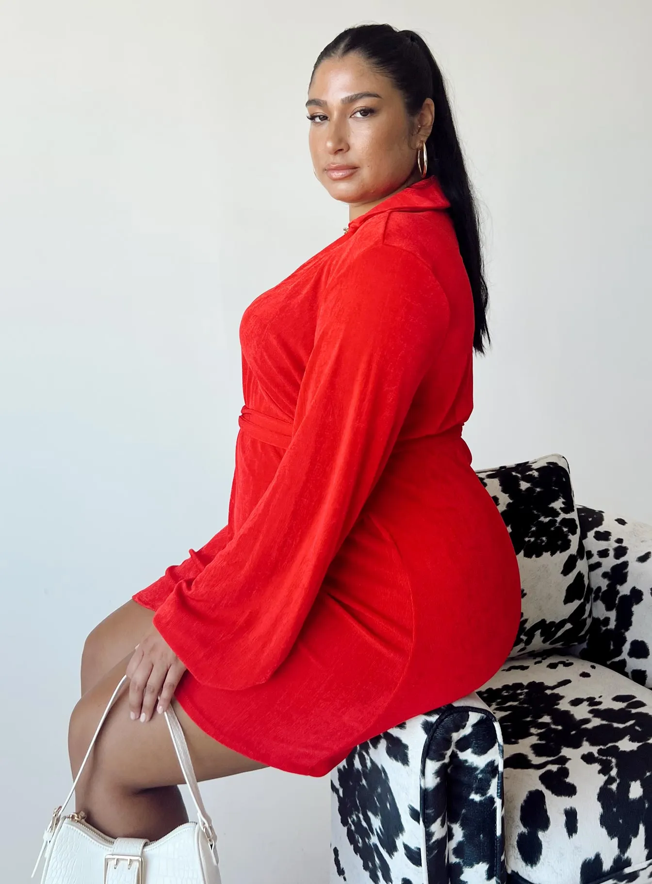 Party Time Mini Dress Red Curve Feminine Line