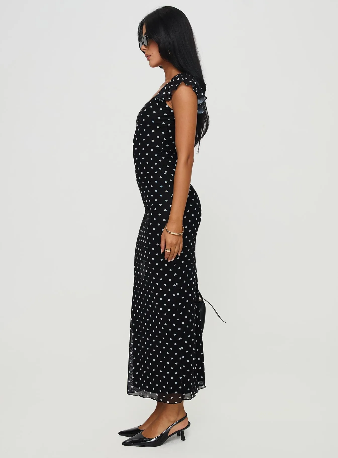 Sandberg Maxi Dress Black Polka Dot All Purpose