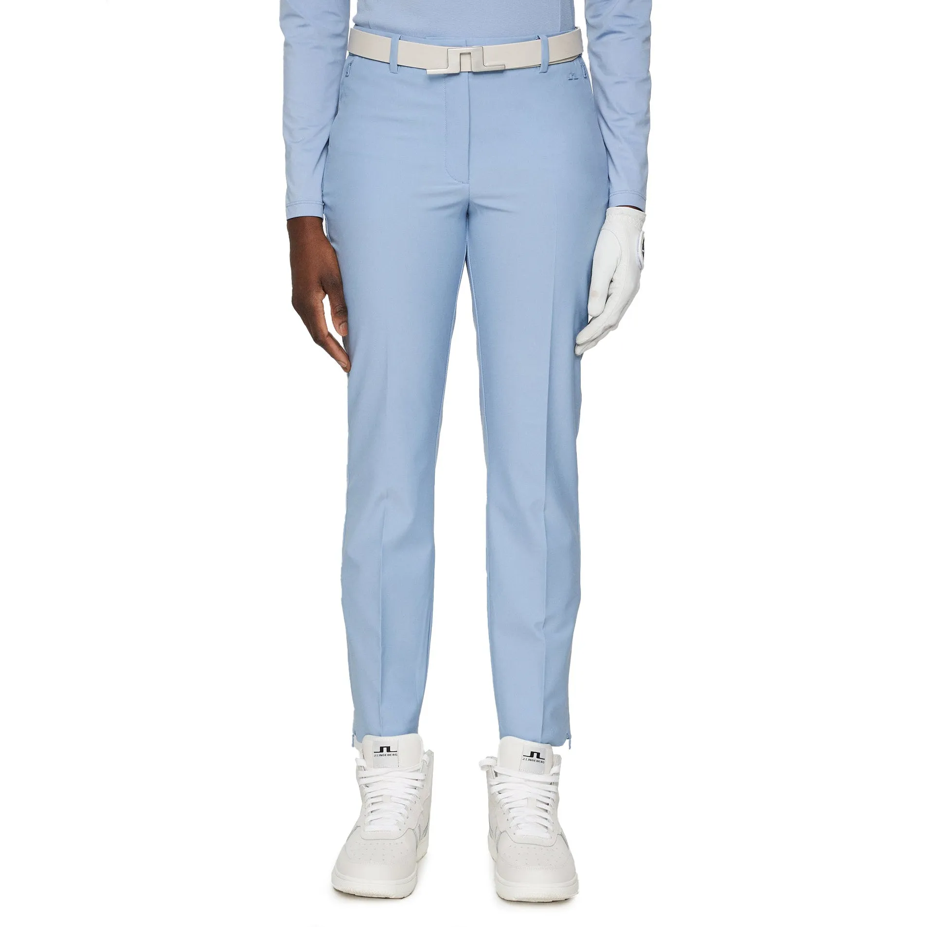 J.Lindeberg Women's Pia Golf Pants - Rain Washed Friction Resistant Fabric Tailored Fit