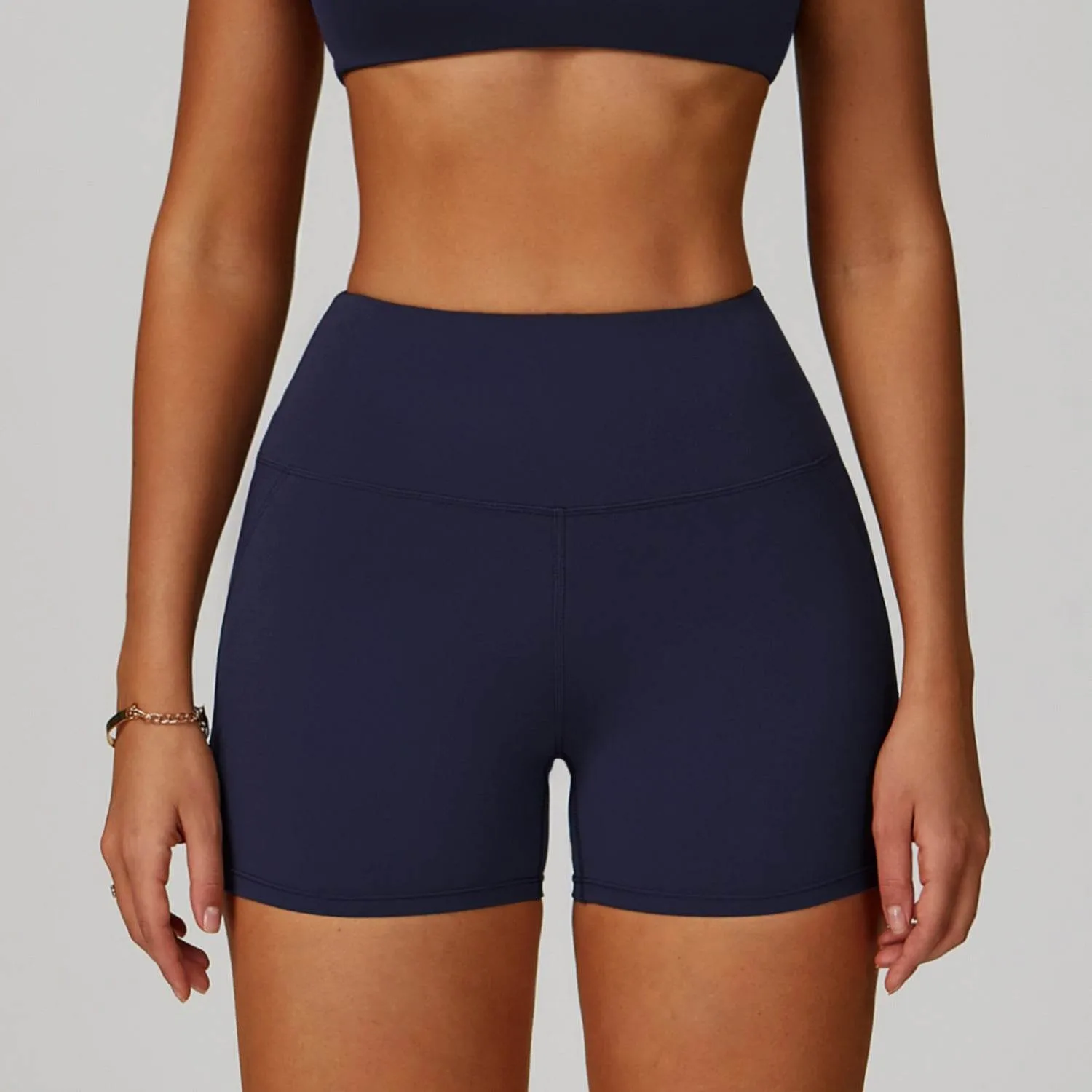 High Waist Tummy Control Running Short Breathable mesh lining