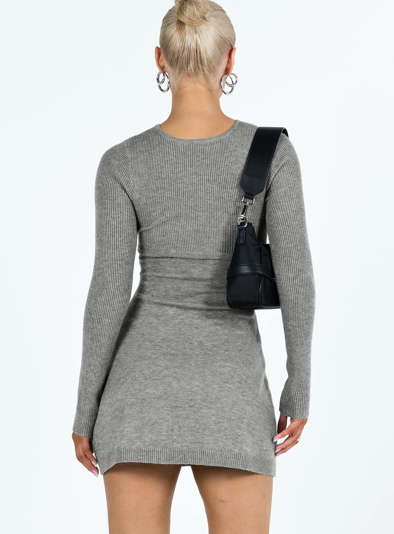 Tomer Knit Mini Dress Grey Dreamy Drape Airy Fit
