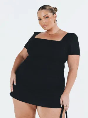 Hastings Mini Dress Black Curve Gloss Finish Move Easy