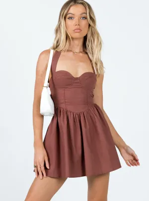 Lyle Mini Dress Brown Stylish Cut