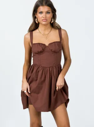 Theater-Night Telka Mini Dress Brown