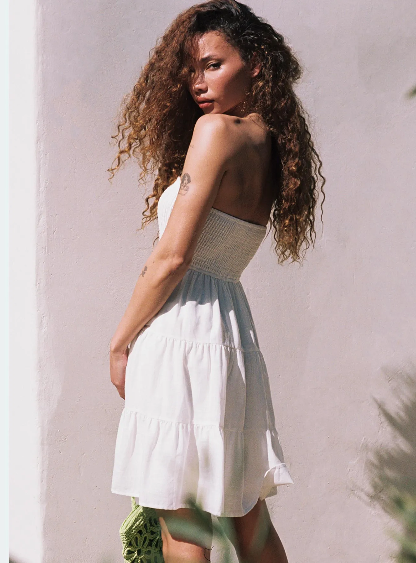 Fahy Strapless Mini Dress White Perfect Wearable Vacation Vibes