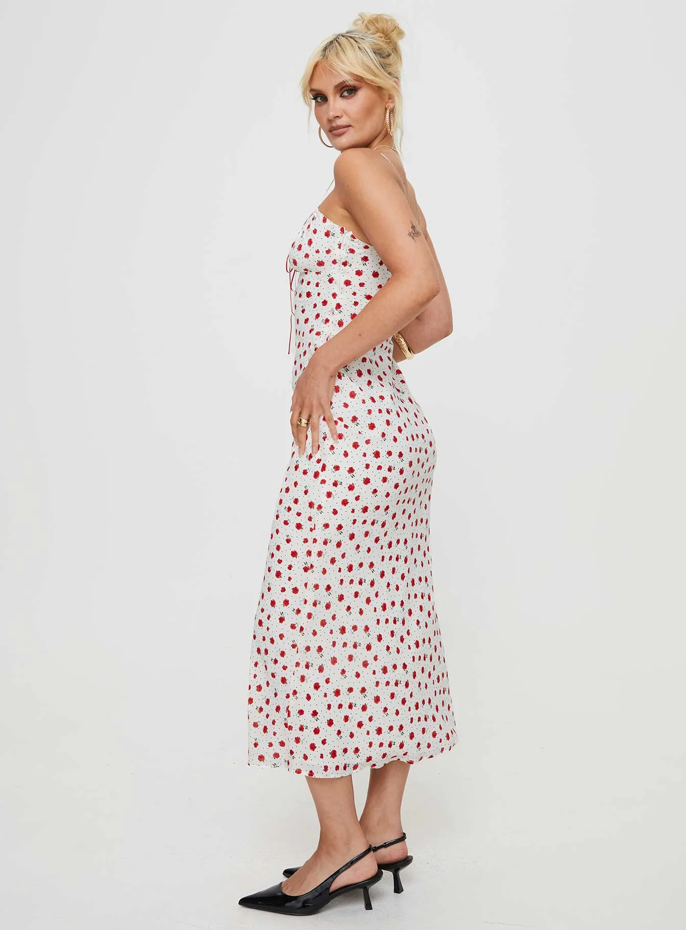 Sophisticated Wear Caldwell Maxi Dress White / Red