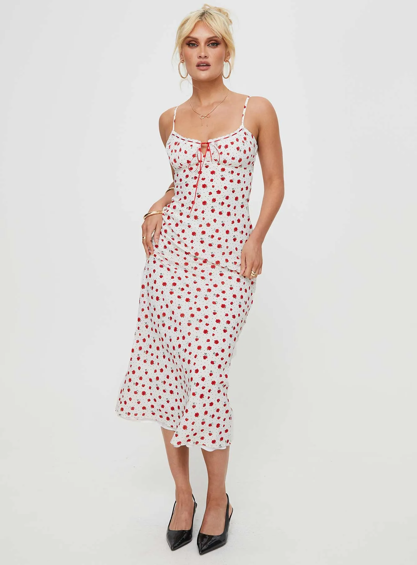 City Friendly Caldwell Maxi Dress White / Red