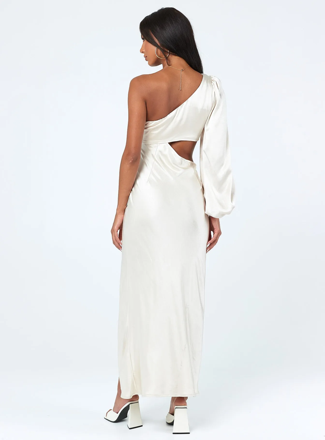 Edgy Look Brunch Tone Karter Maxi Dress Champagne