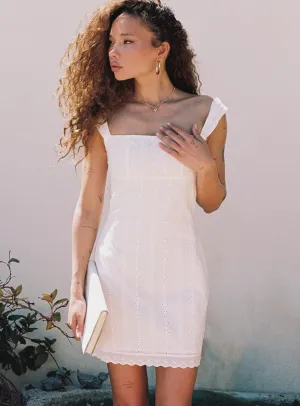 Allegro Mini Dress White Flawless Waistband