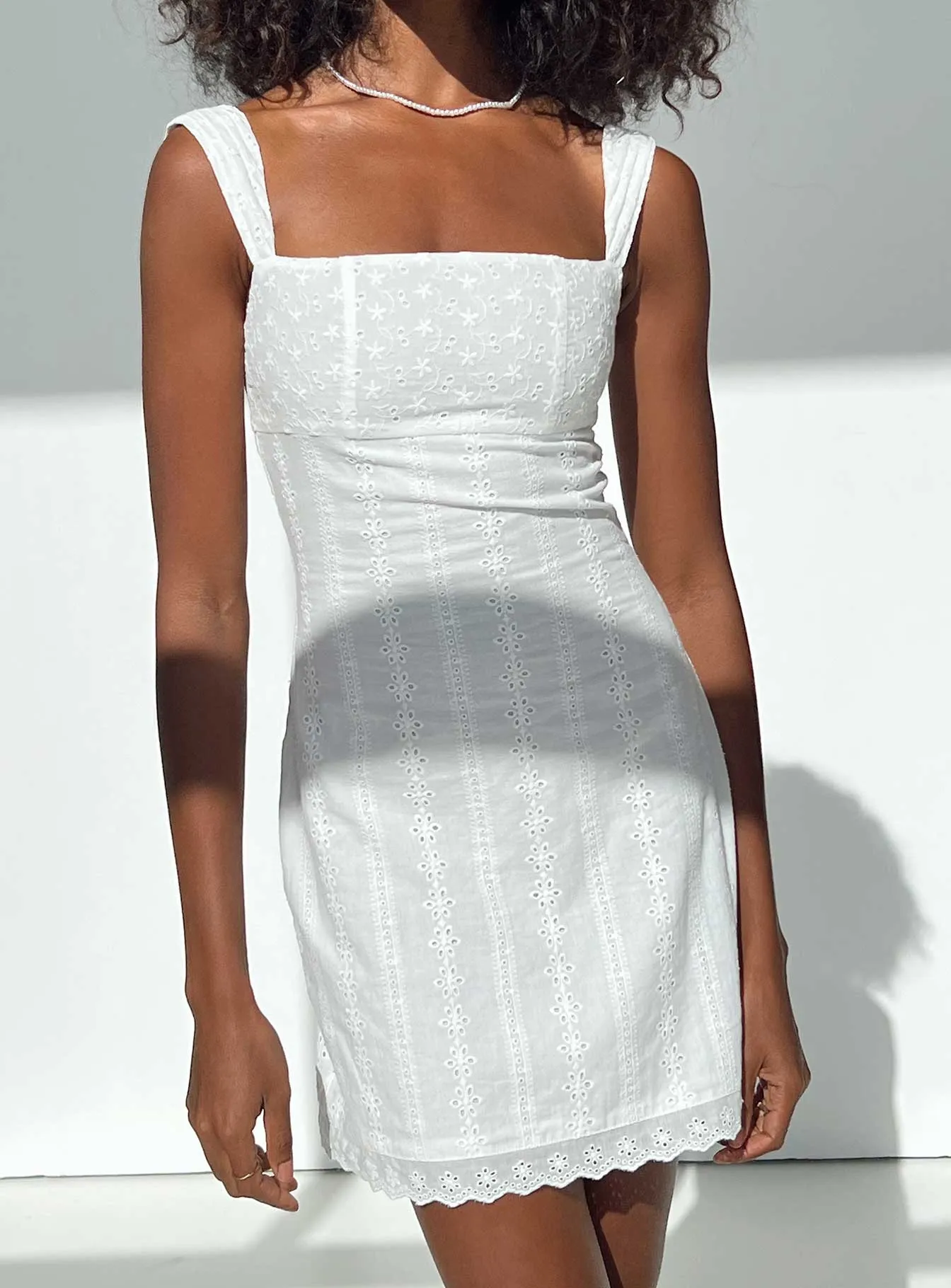 Bright Vibe Allegro Mini Dress White