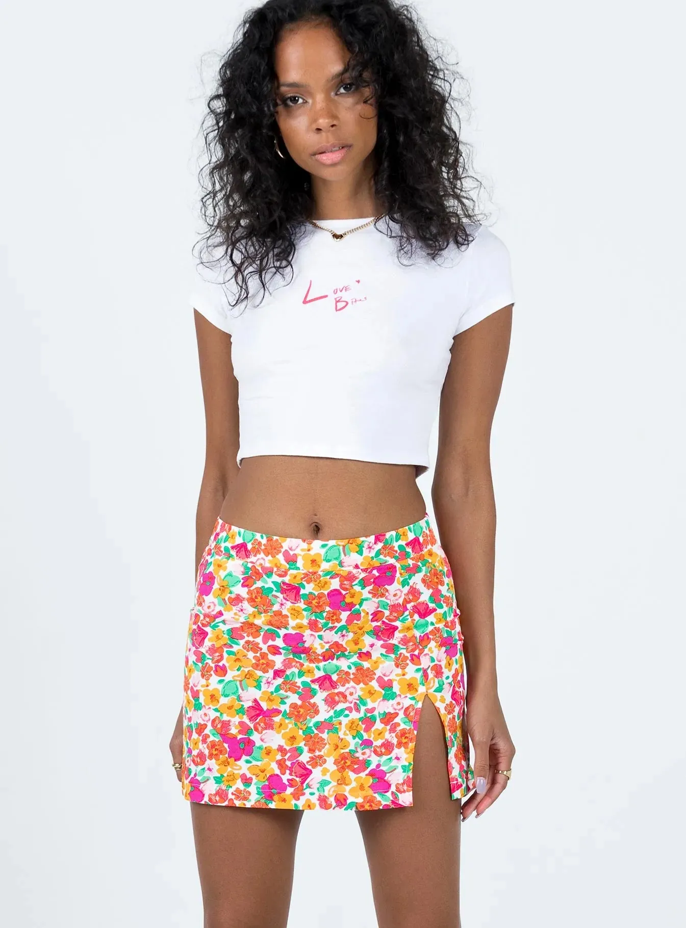 Celtis Mini Skirt Rainbow Floral Travel Ready