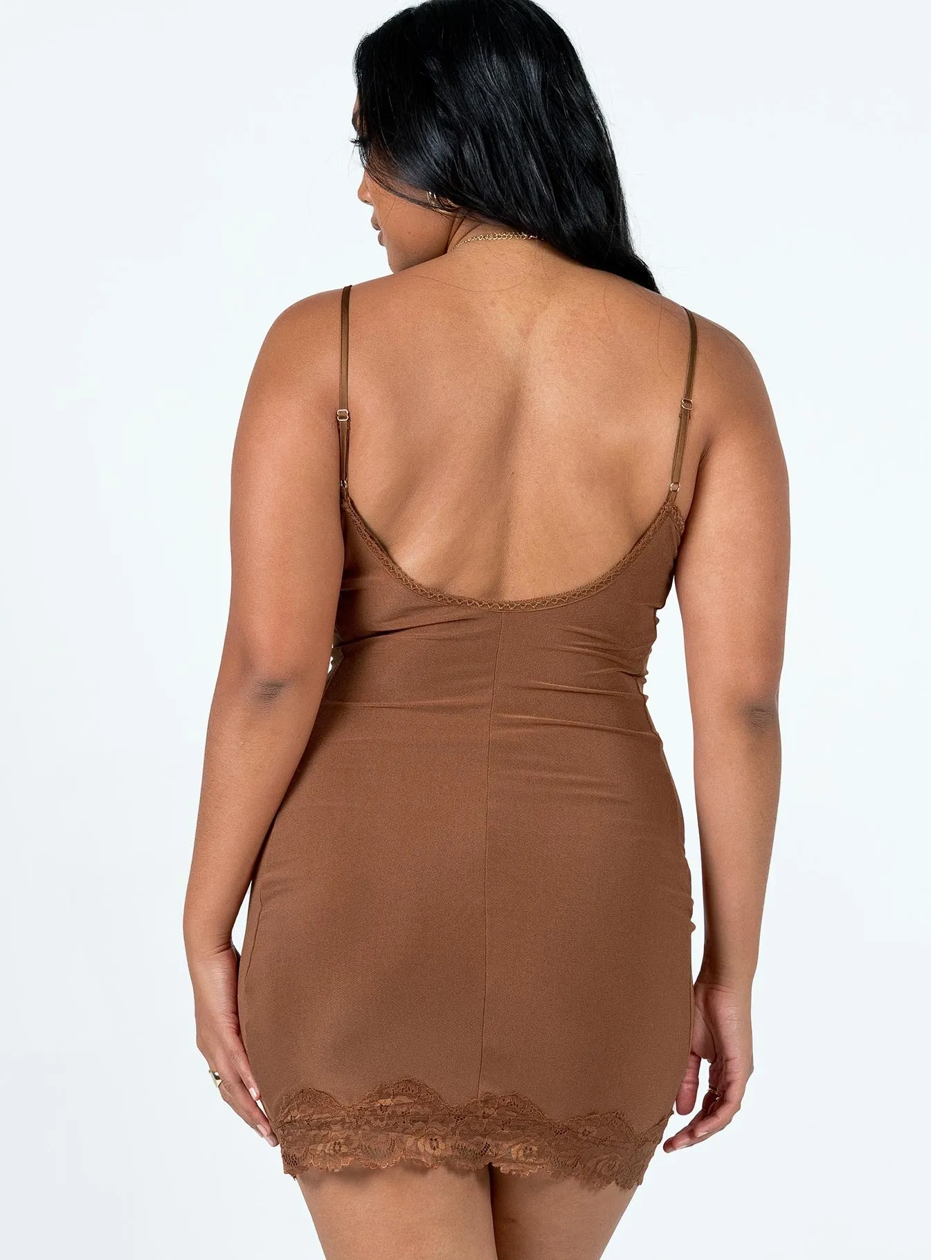 Fauna Mini Dress Brown Lightweight Material