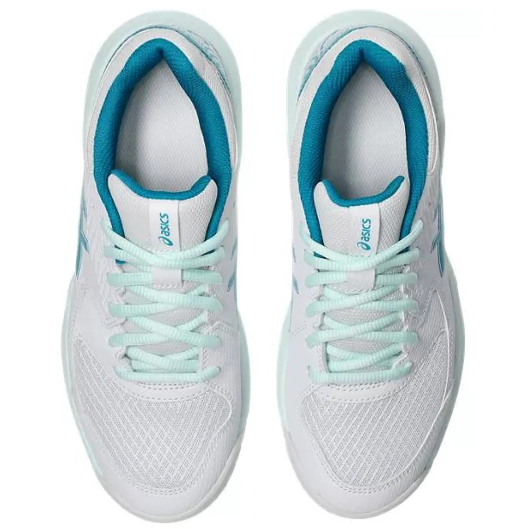 Asics Gel Dedicate 8 Womens Tennis Shoes - White/Teal Blue Enhanced Stability