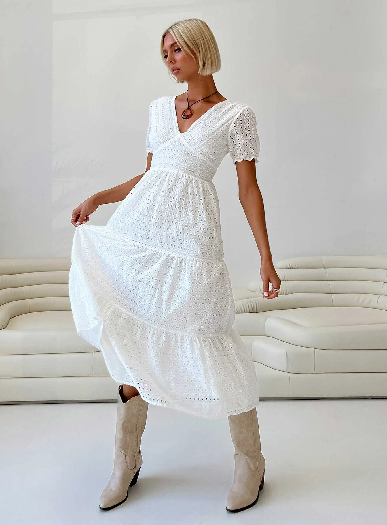 Durna Maxi Dress White Comfortable casual dress