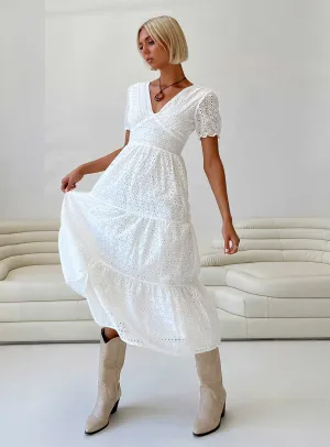 Durna Maxi Dress White Vintage-Inspired