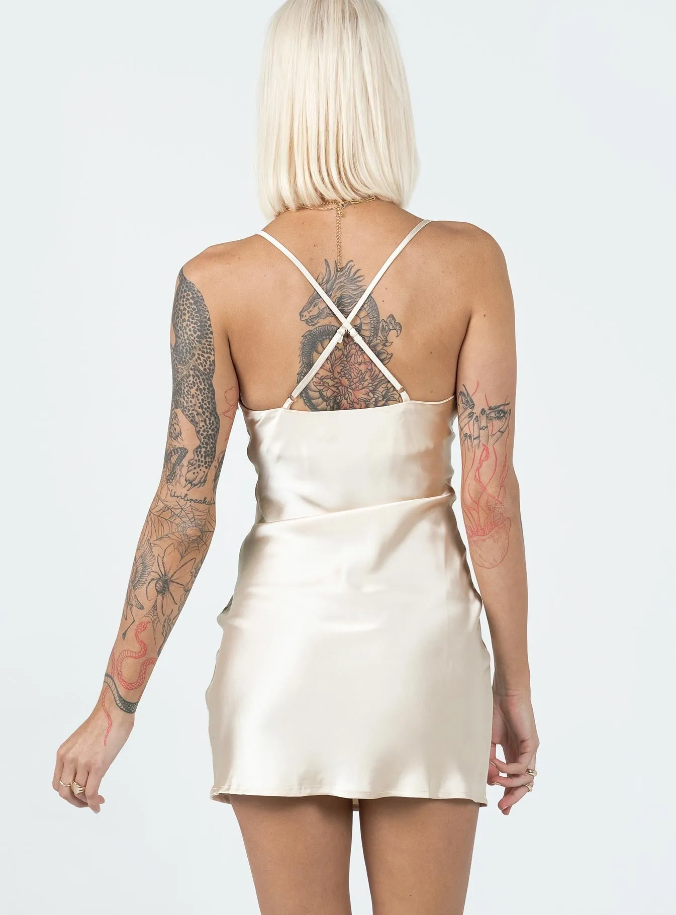 Hadleigh Mini Dress Champagne Flattering and Effortless