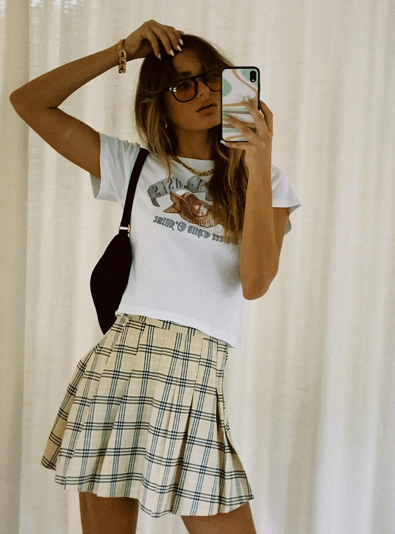 Stretch Waist Chill Tones Carrie Mini Skirt Beige