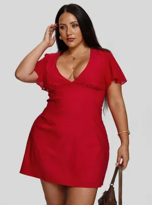 Classic Edge Timeless Layering Florie Corset Mini Dress Red Curve