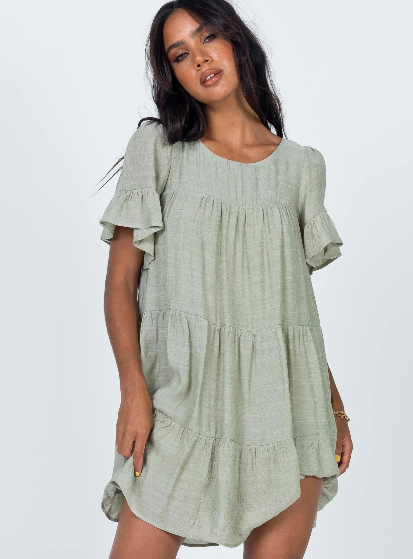 Miami Mini Dress Sage Light Coral