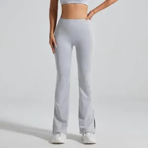 ReflectiveDetails High Waist No Front Seam Sports Flared Pant