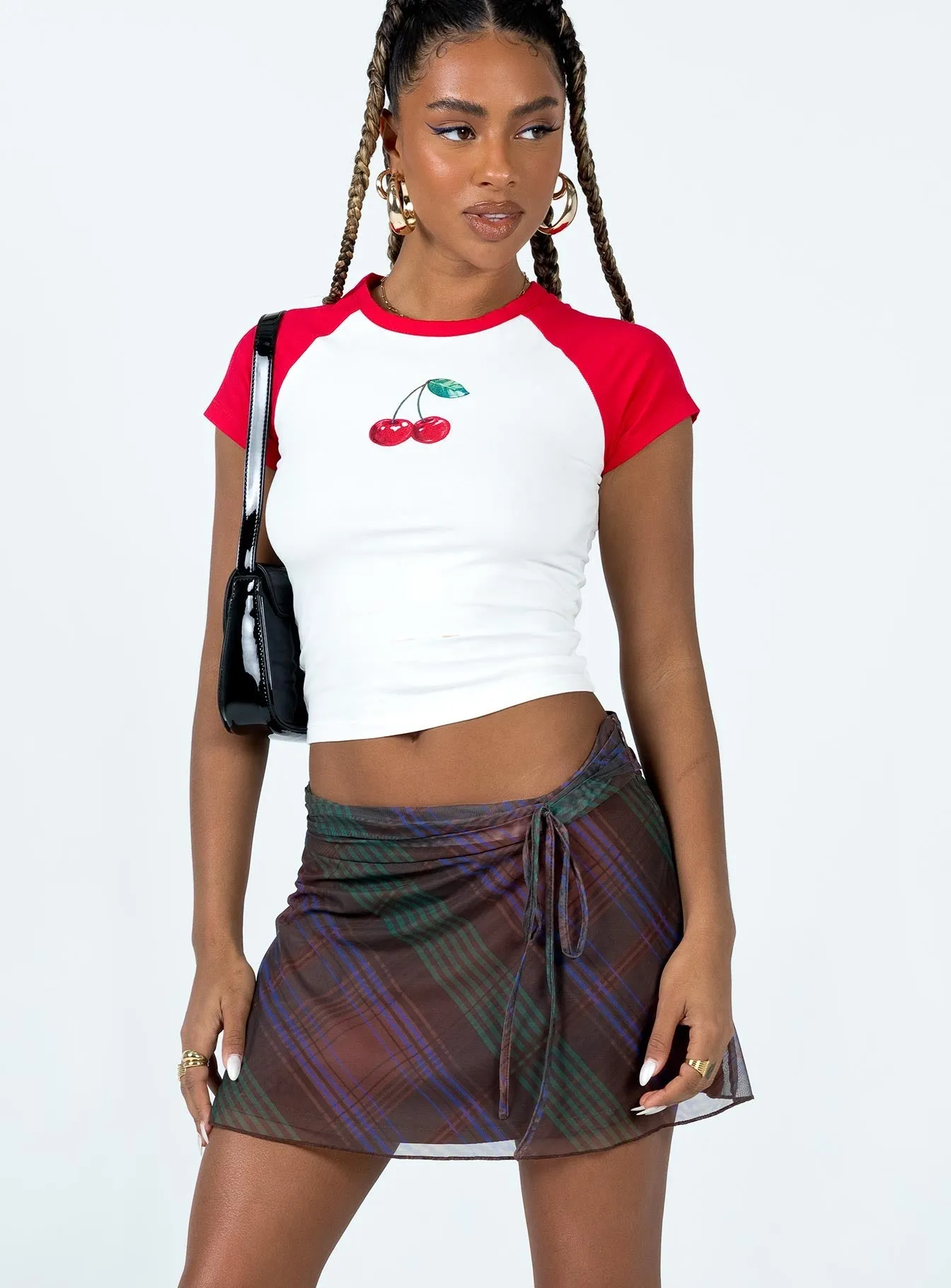 Twist Front Prep In Your Step Mini Skirt Multi