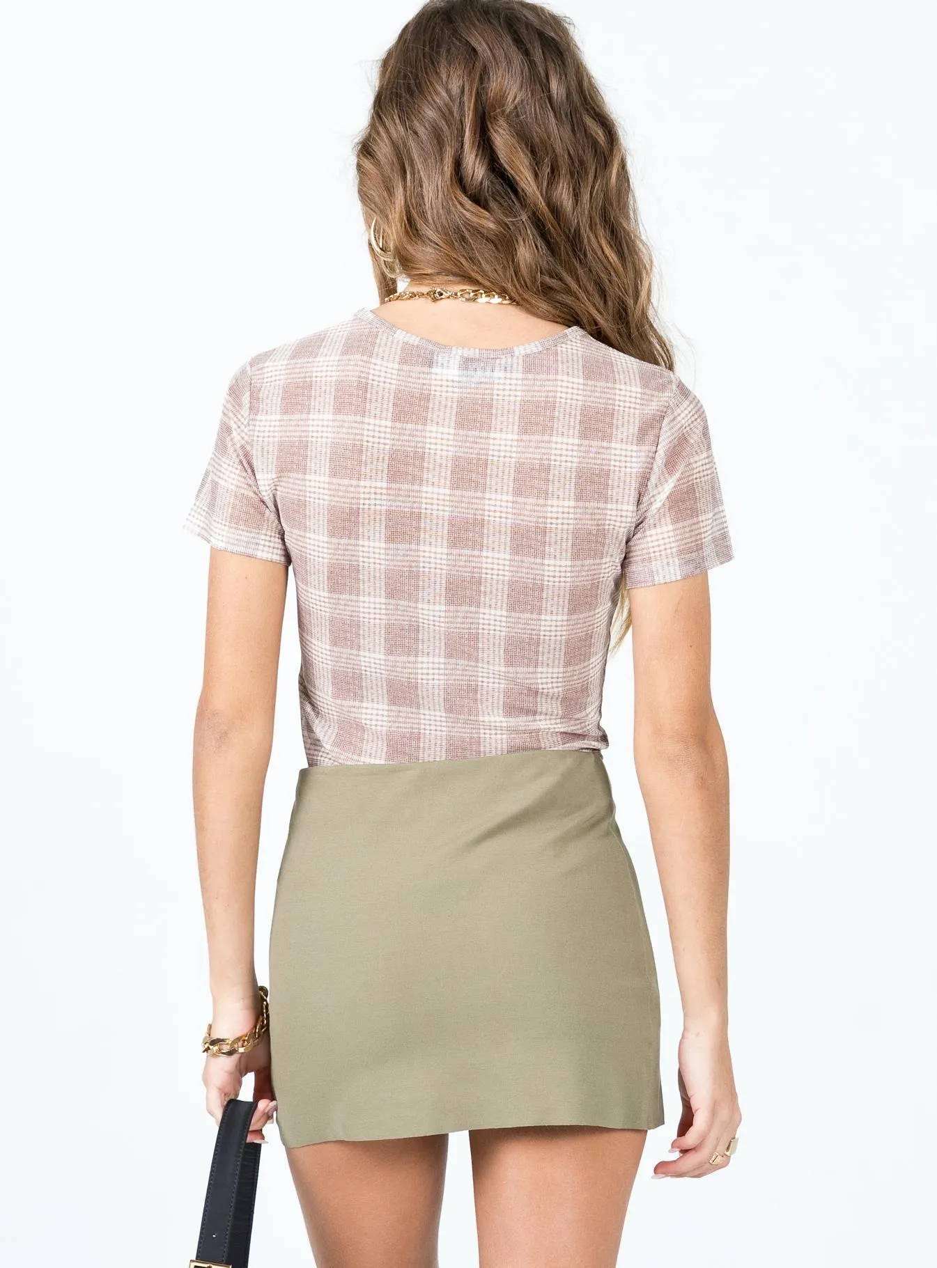 Karley Low Waist Mini Skirt Green Sleek Motion Must Have Feature