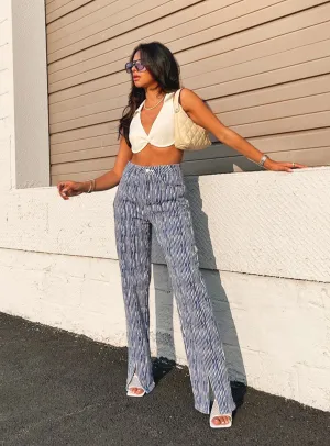 Danica Painted Stripe Denim Jeans Reinforced Edges Tropical Glow