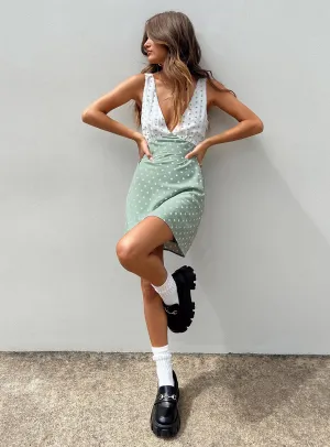 Nellie Mini Dress Mint Polka Dot Cloud Light