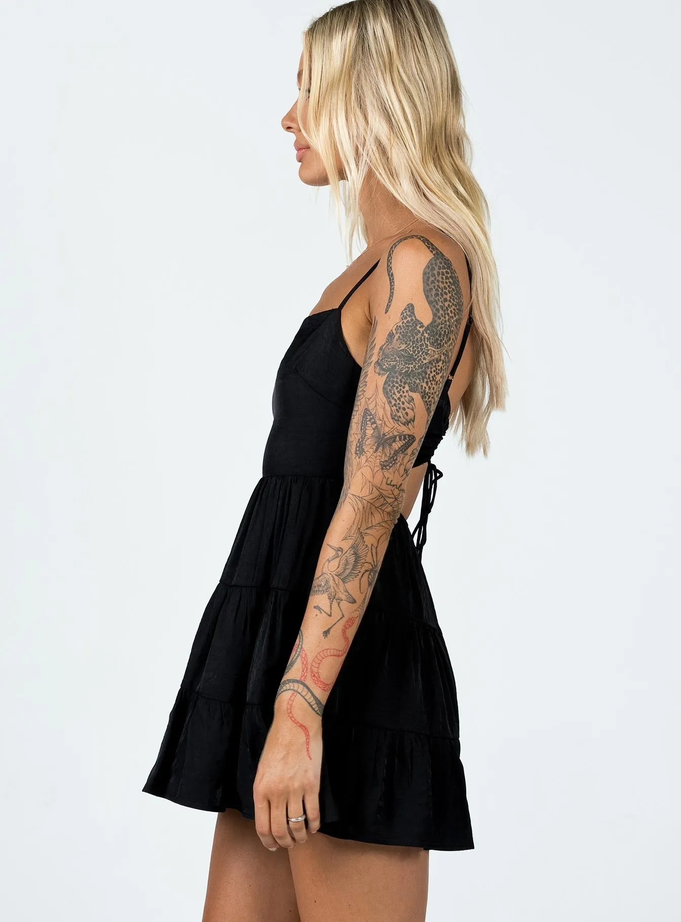 Soft Composition Summer Break Mini Dress Black