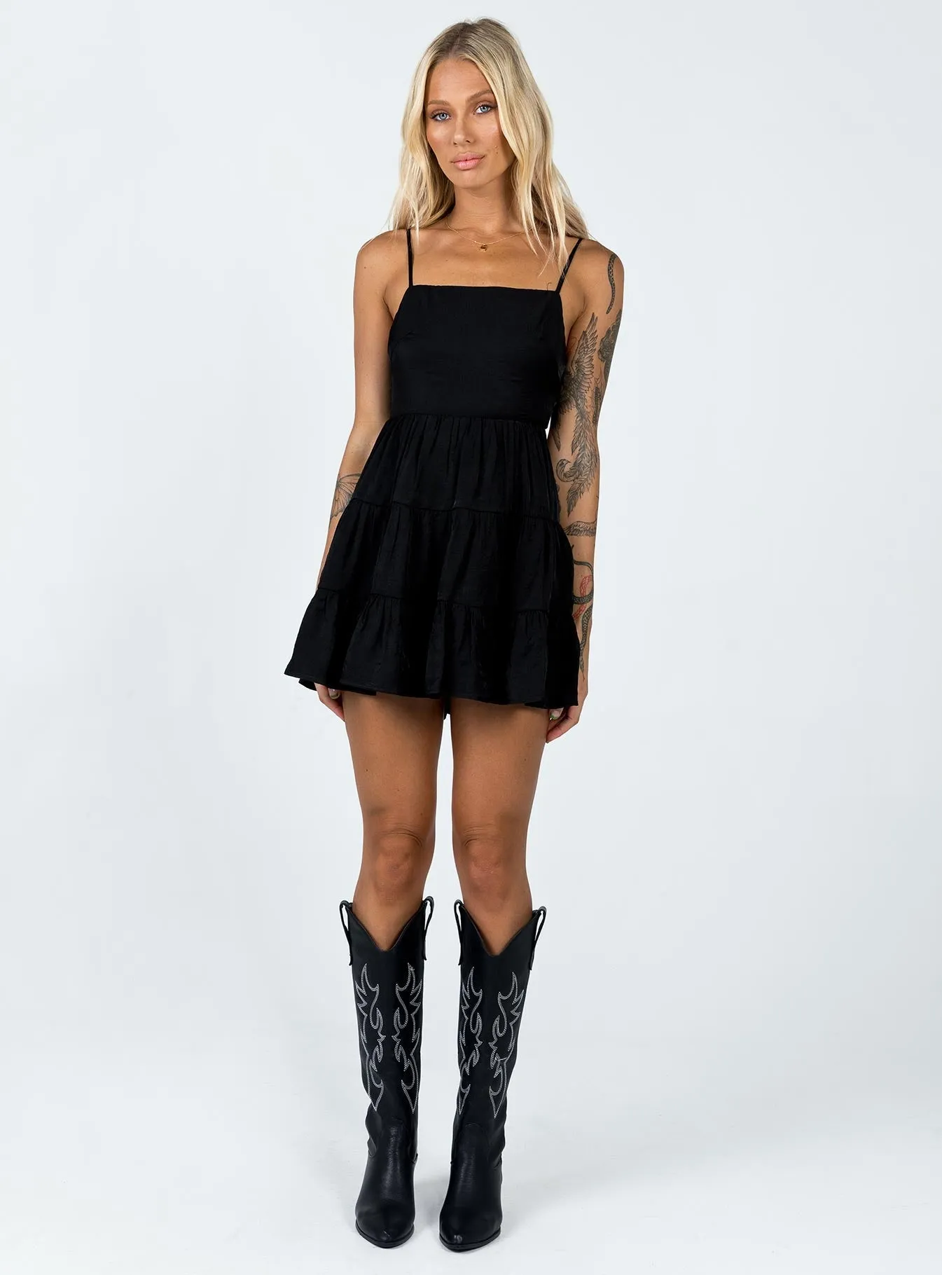 Summer Break Mini Dress Black Earth Colors