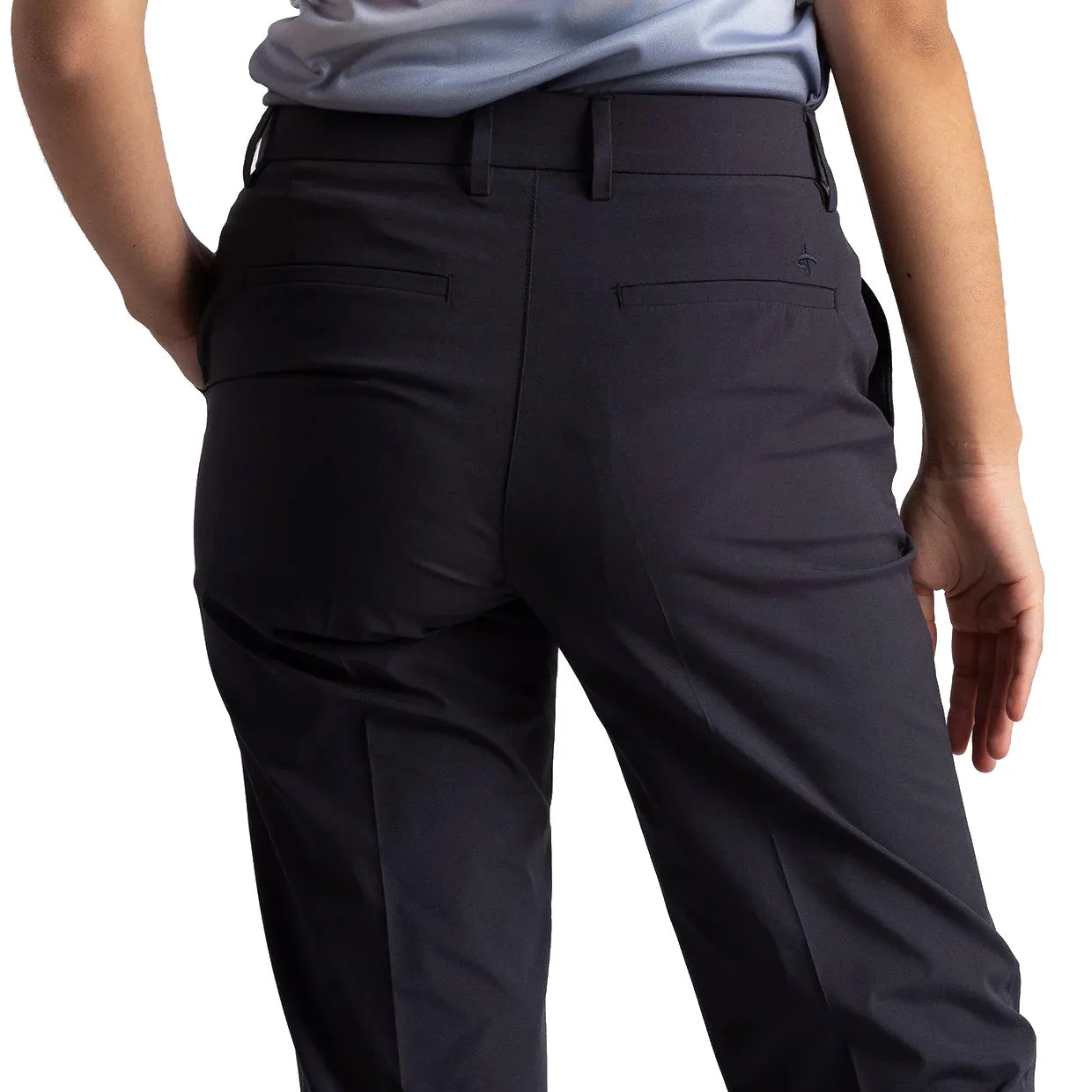 High Waist Stretch Cross Women's Rose Golf Pants - Navy