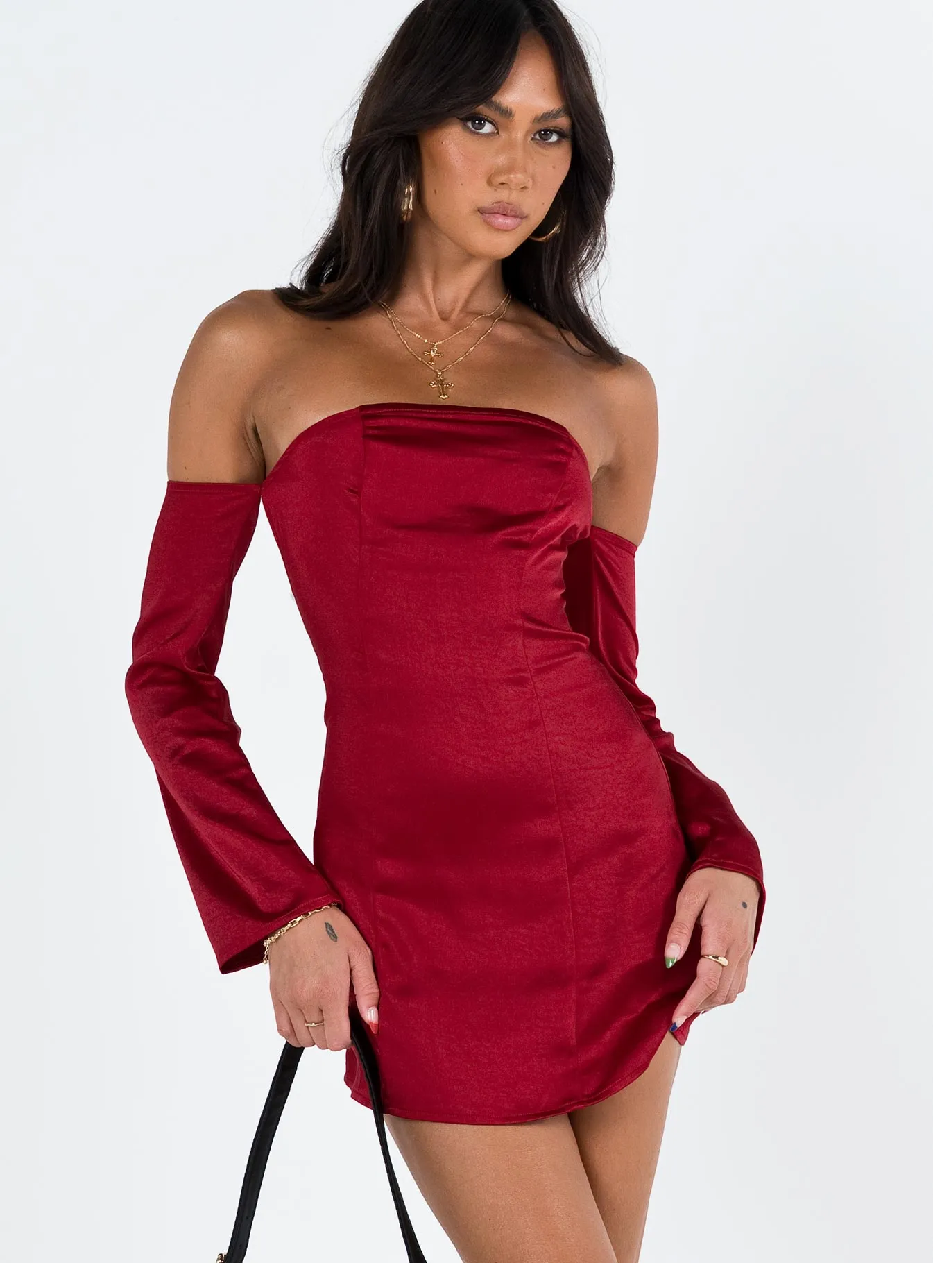 Air Touch Amalea Mini Dress Burgundy