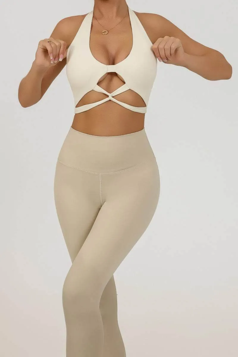 Halter Sports Bra Cozy Sweater