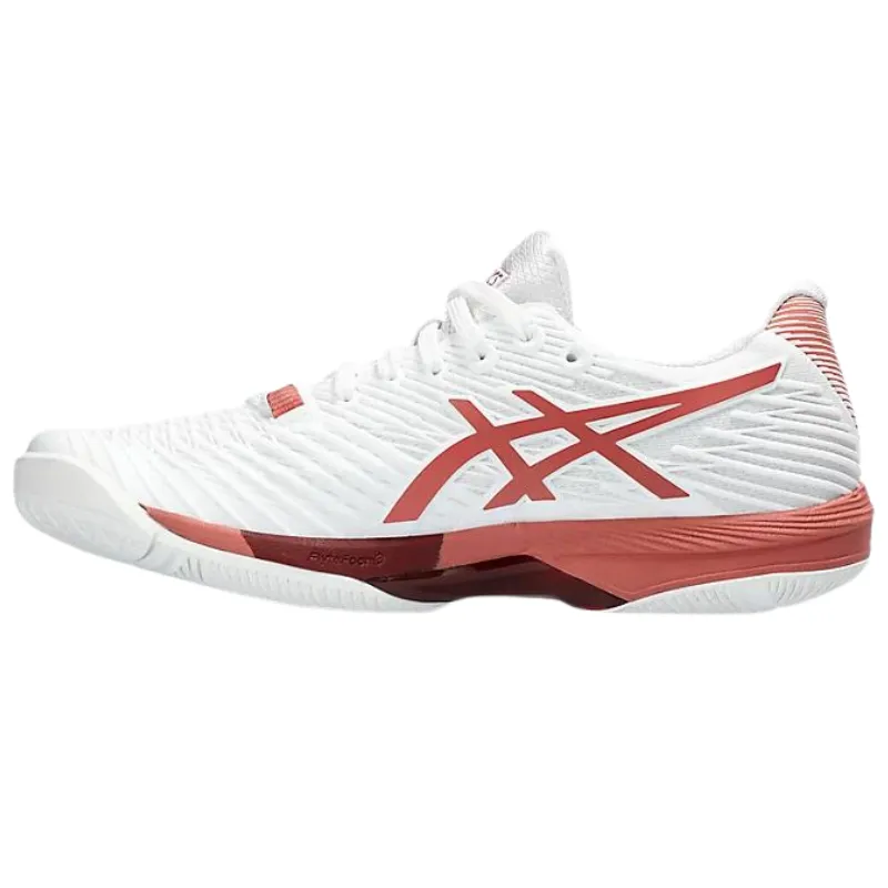 Asics Solution Speed FF 2 White/Light Garnet Womens Tennis Shoes Hyper Breathable Construction
