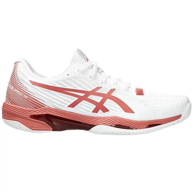 Ergo Comfort Asics Solution Speed FF 2 White/Light Garnet Womens Tennis Shoes