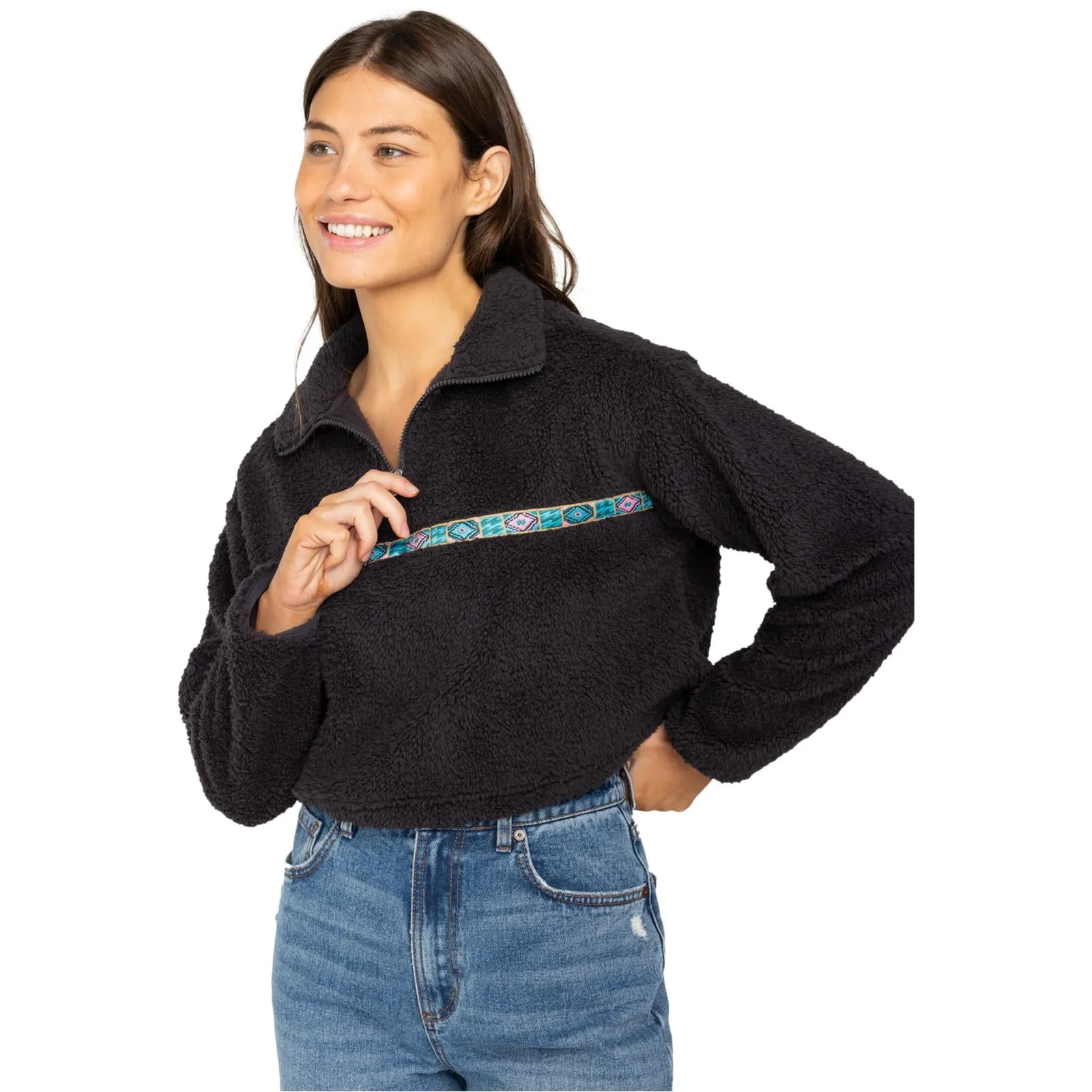 Billabong Womens Holiday Half Zip Polar Pullover Fleece Cold Mornings Cold Days