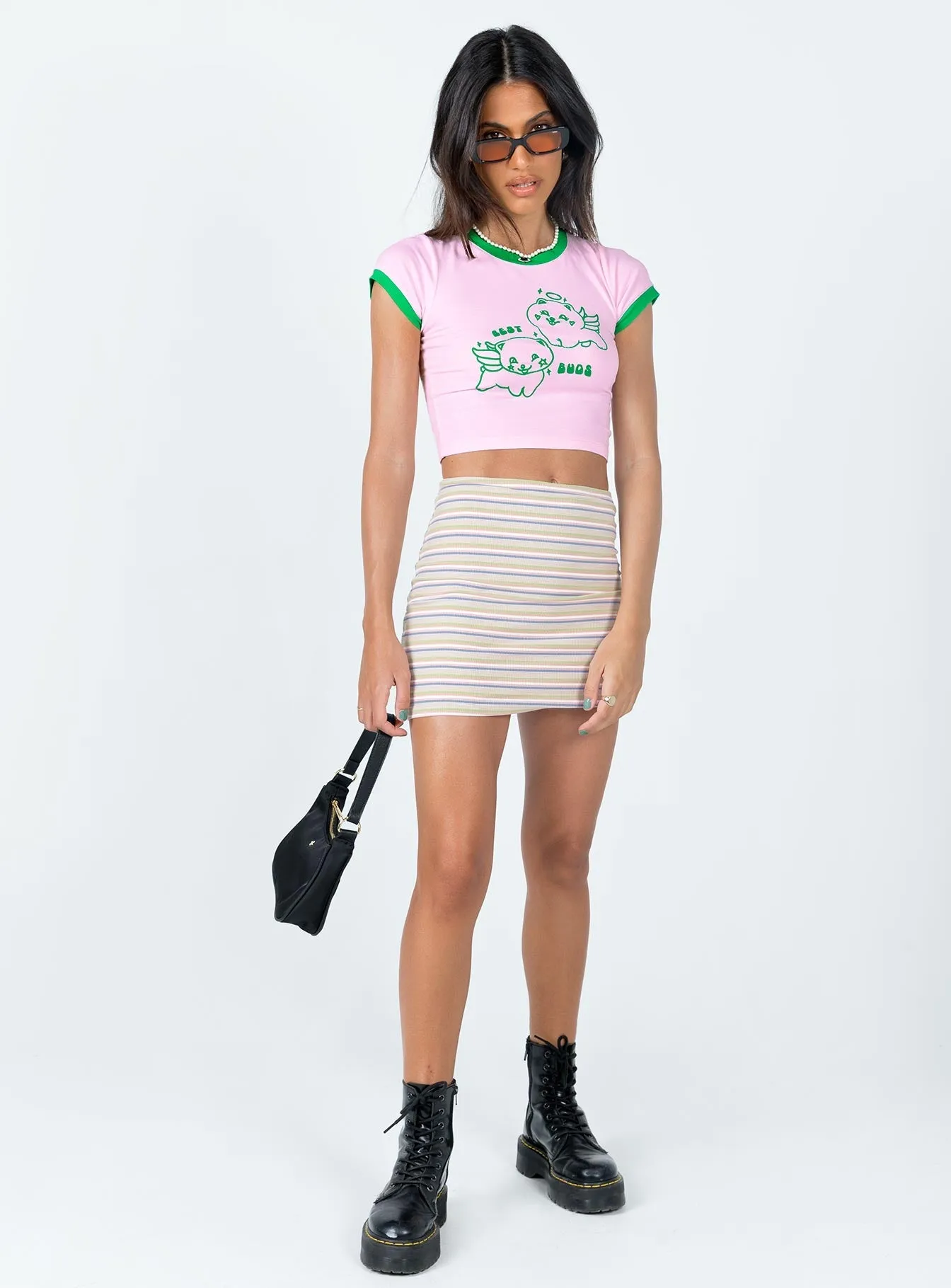 Rona Mini Skirt Beige Urban Pulse Foldable Design