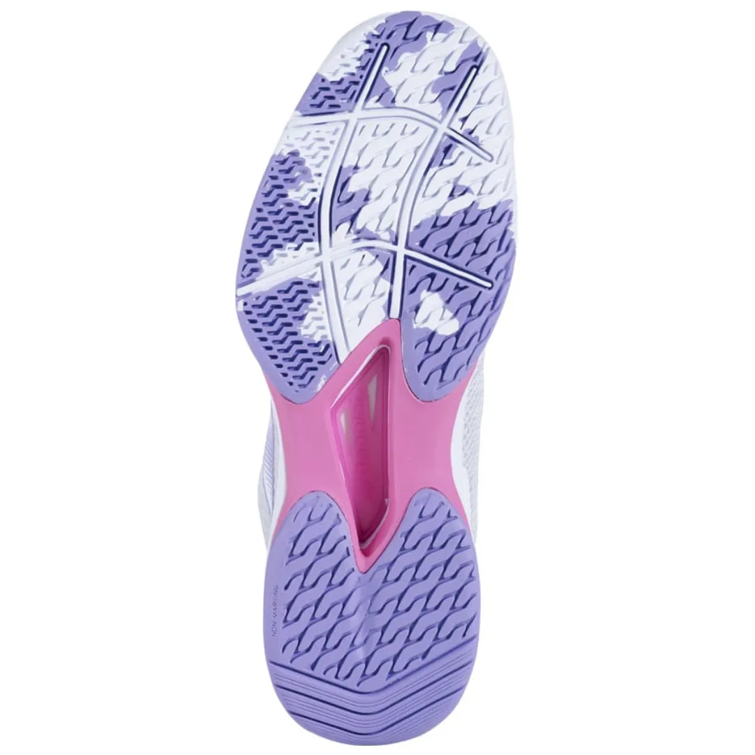 Babolat Jet Tere All Court Women Tennis Shoes - White/Lavender Odor control