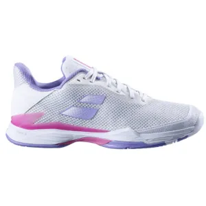 Ventilated Heel Babolat Jet Tere All Court Women Tennis Shoes - White/Lavender