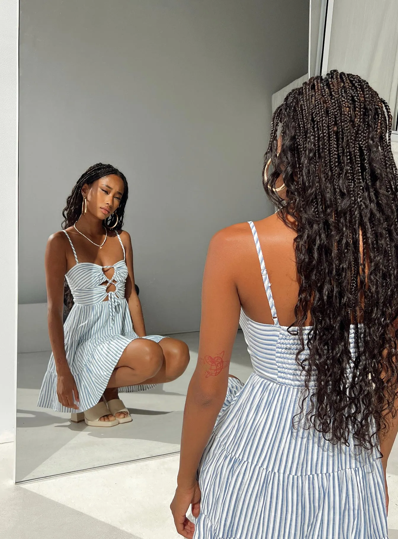 Weekend Casual Rise Up Mini Dress Navy