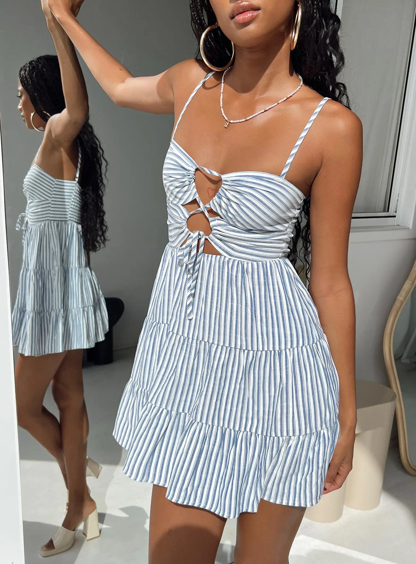 Rise Up Mini Dress Navy Airy Feel