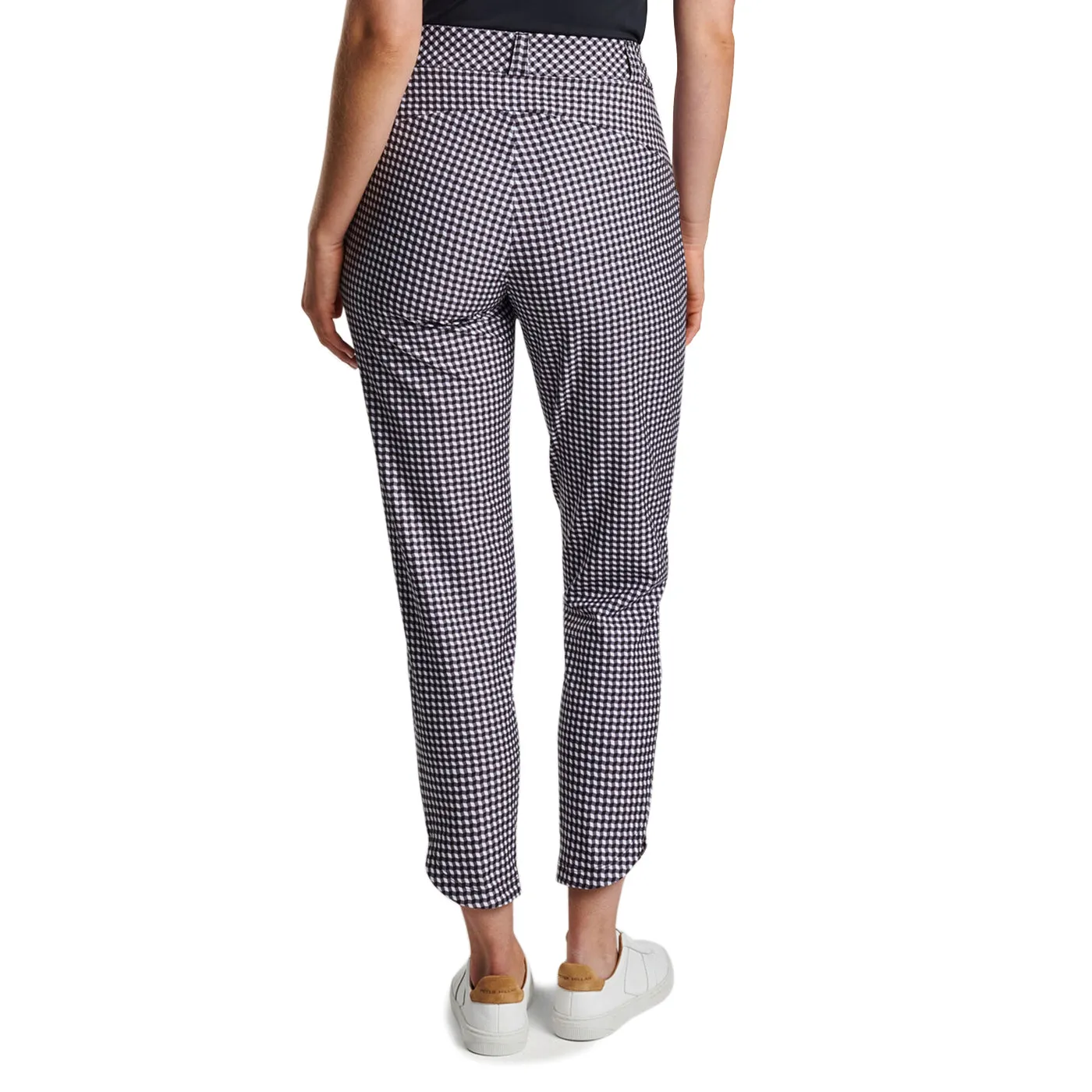Peter Millar Women's Surge Gingham Print Performance Ankle Golf Pants - Black WrinkleFreeFinish
