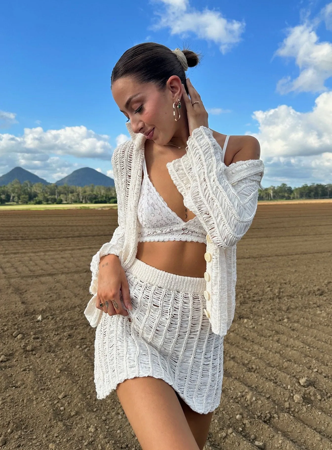 Perfect Places Knit Set Beige Fresh Texture Thermoregulating Fabric