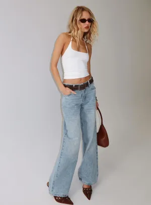 Serenitia Mid Rise Relaxed Jeans Light Wash Petite NonIrritating Seams Rich Tone