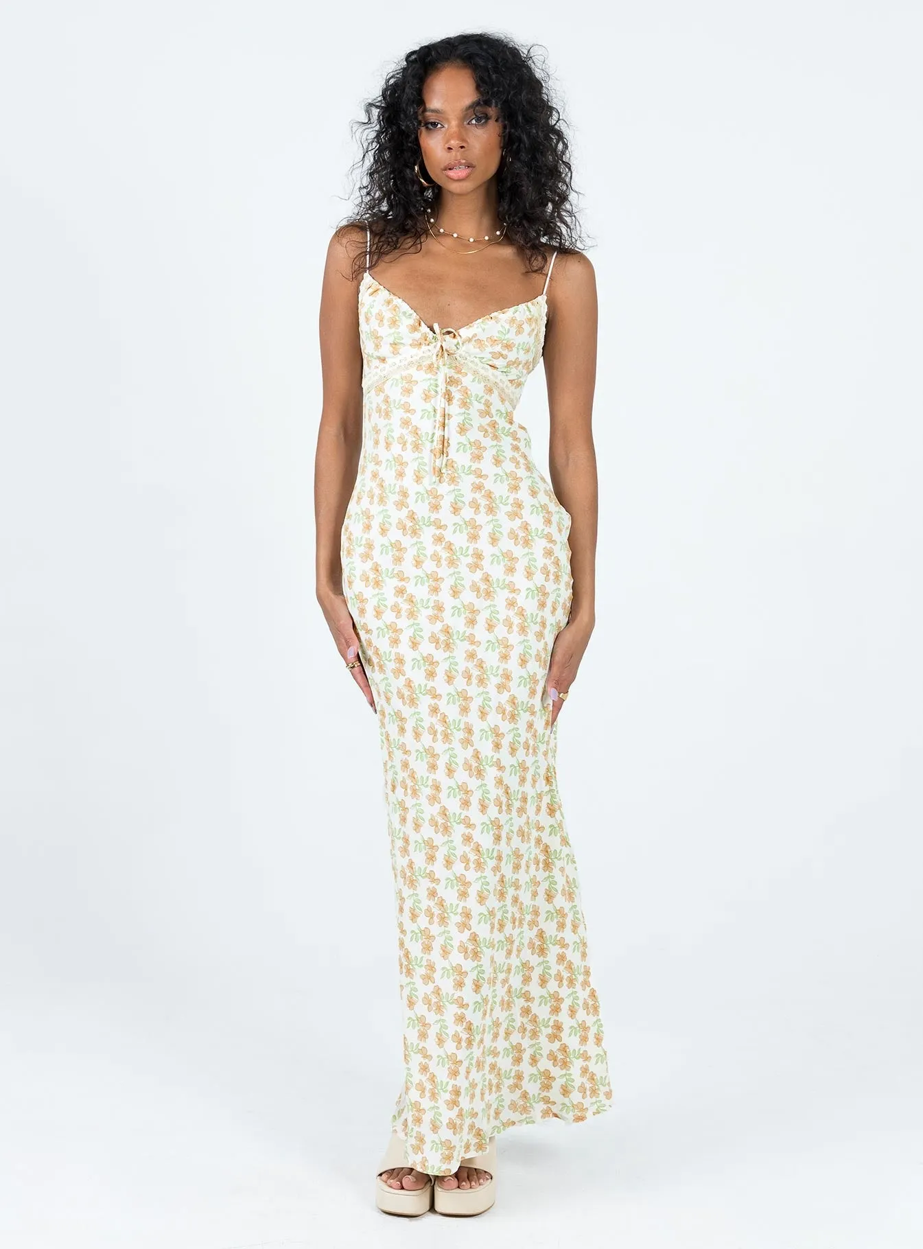 Emily Maxi Dress Orange Floral Easy Movement