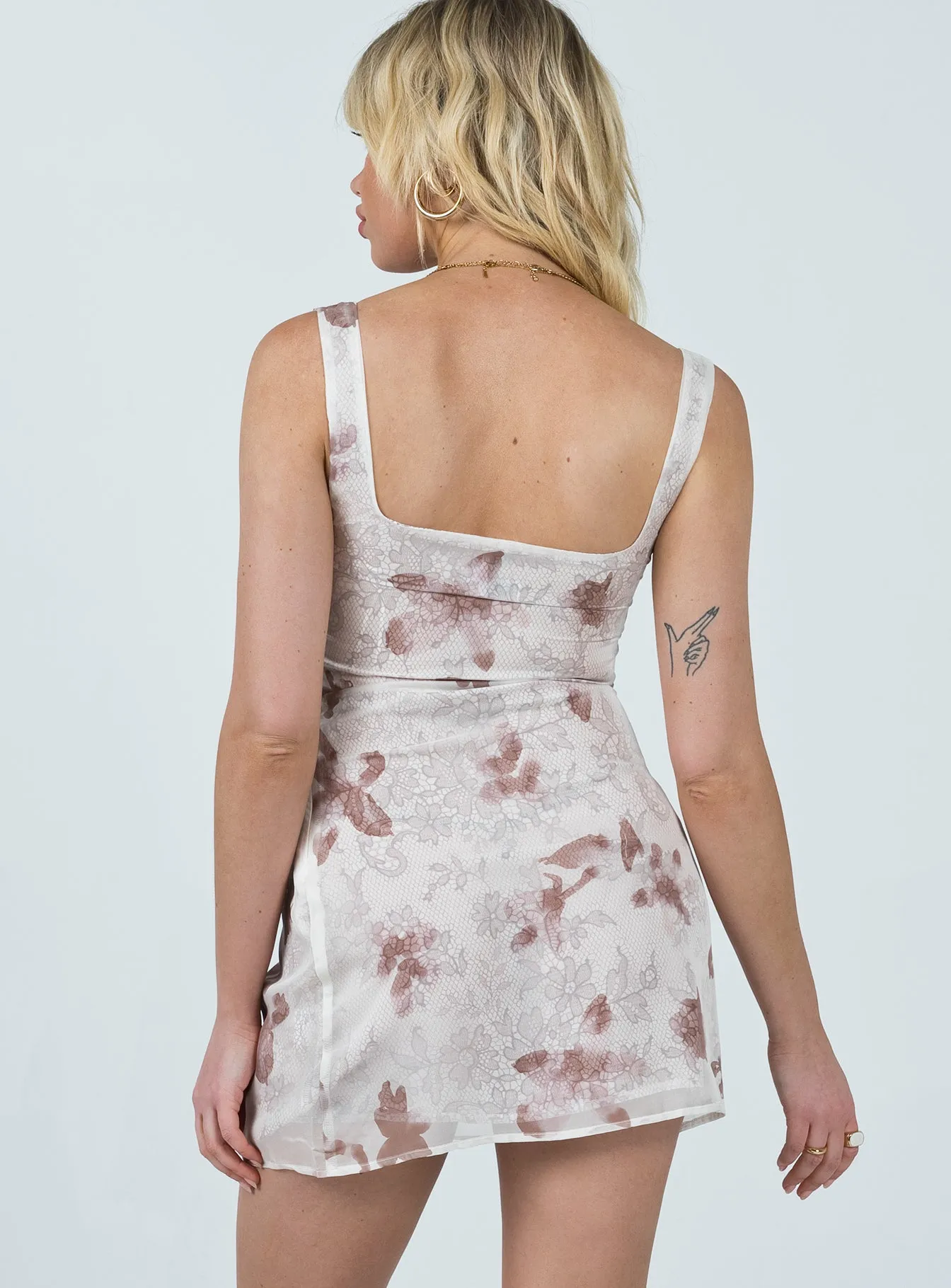 Eula Mini Dress Brown Multi Farm Air Organic-Fabric